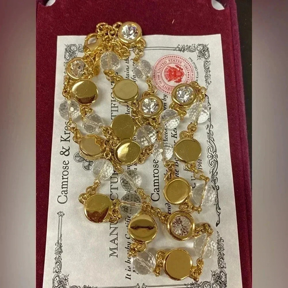 NWT 'JBK' JACKIE KENNEDY CAMROSE KROSS CRYSTAL NECKLACE - Picture 7 of 7